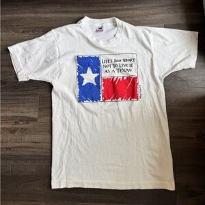 1990s Vintage Fruit of the Loom White Texas Graphic Tee